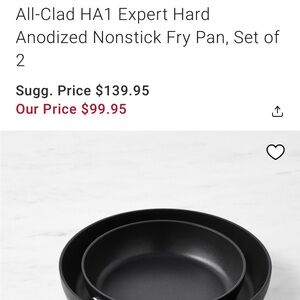 All-Clad HA1 Expert Hard Anodized Nonstick Fry Pan Set - Black